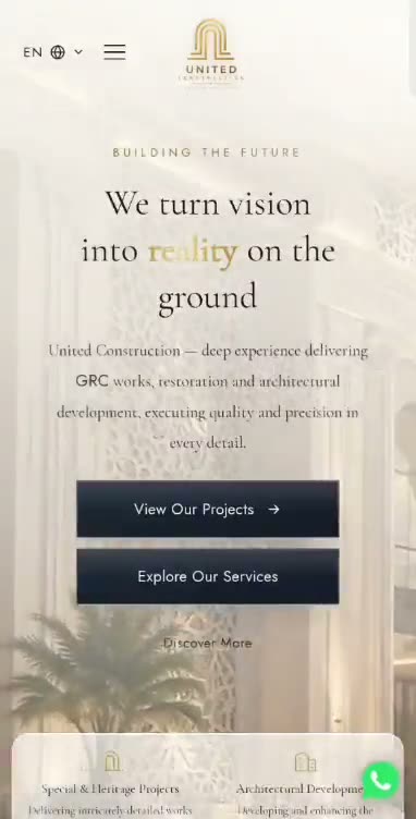 United Construction website preview