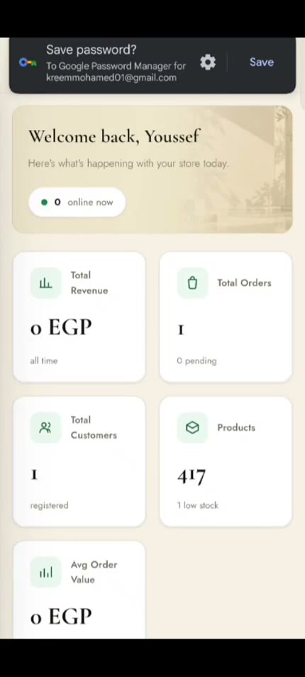 Wateen Perfume dashboard preview